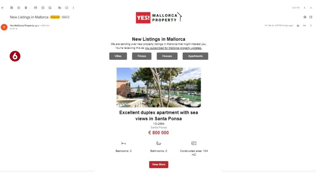 email alerts for Mallorca property updates