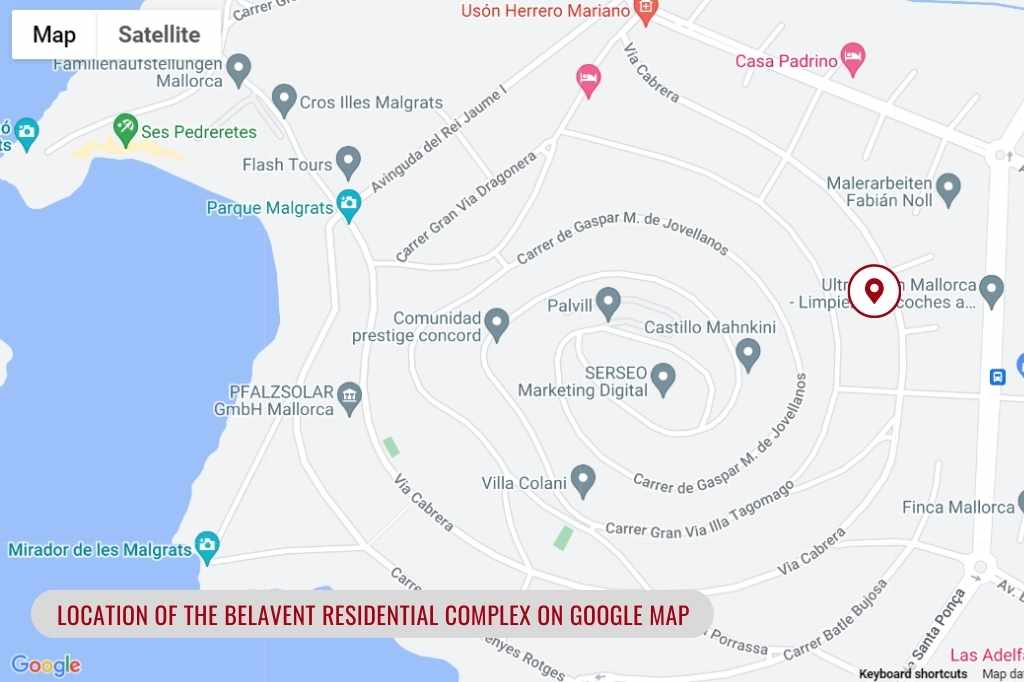Location of the Belavent Residential Complex on Google map