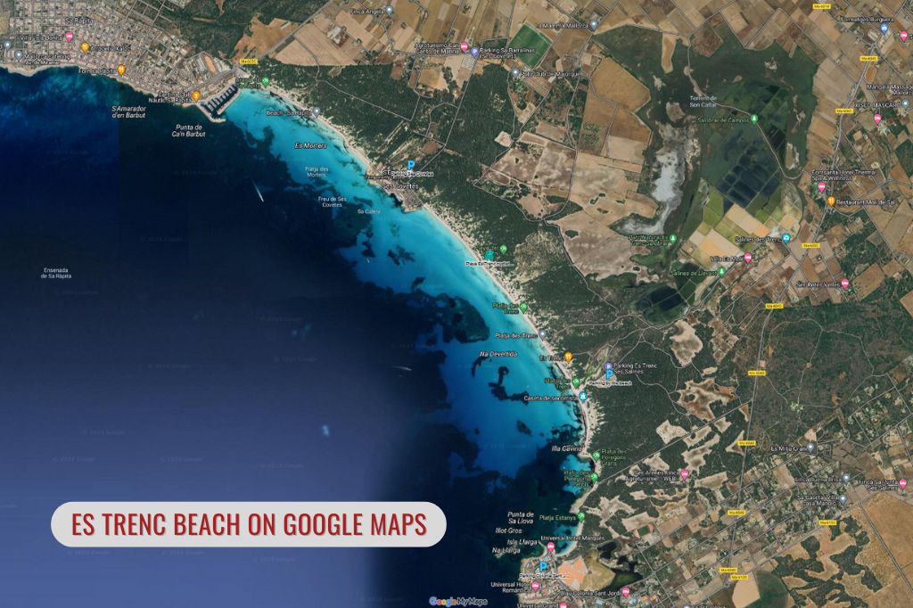 Es Trenc Beach on Google Maps
