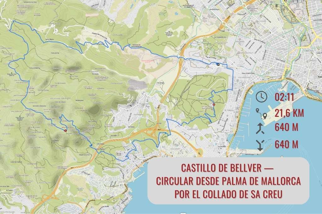 Castillo de Bellver — circular desde Palma de Mallorca por el collado de sa Creu