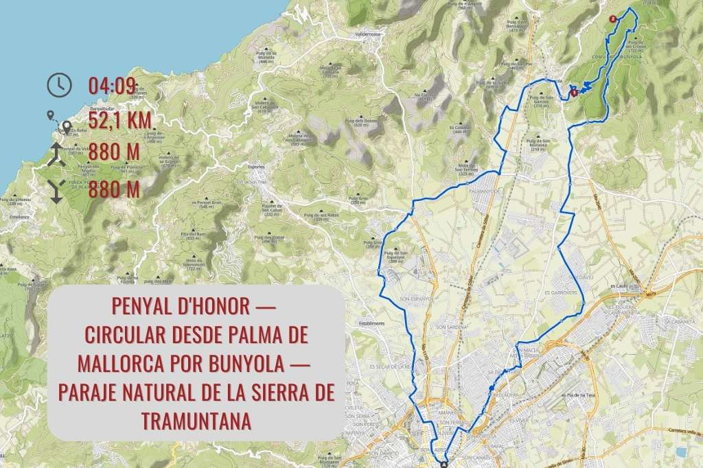 Penyal d'Honor — circular desde Palma de Mallorca por Bunyola — Paraje Natural de la Sierra de Tramuntana