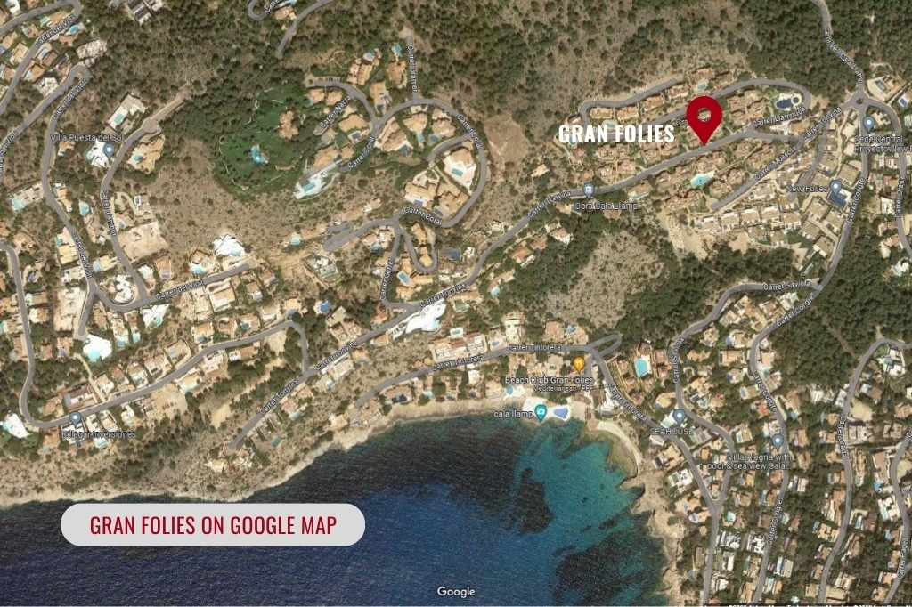 Where the luxury residential complex Gran Folies is located on Google map