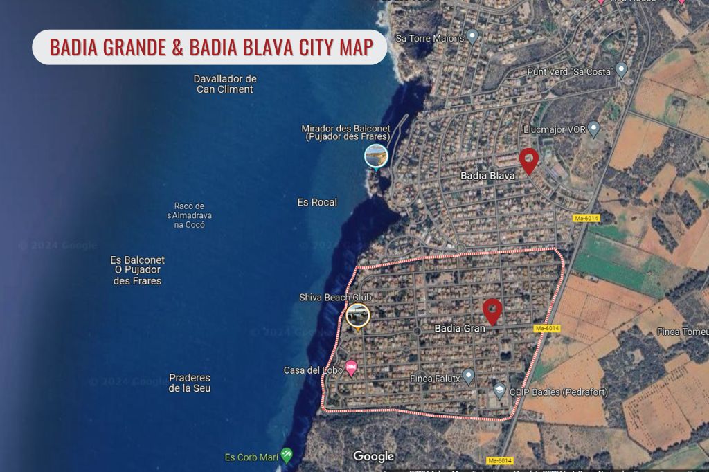 Badia Grande & Badia Blava City Map