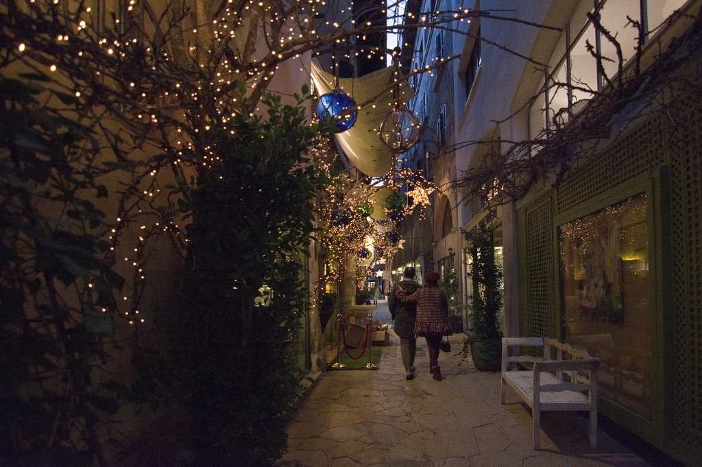 Christmas lights on the streets of the old town in Palma, Mallorca