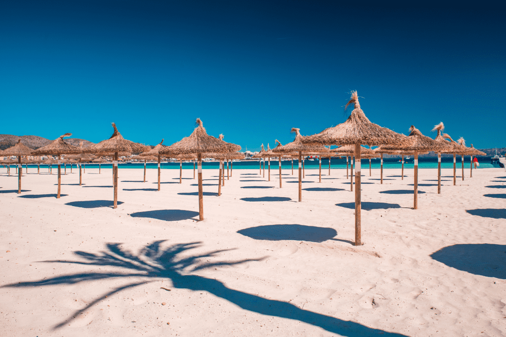 Straw Umbrella on the Beach, Playa de Muro