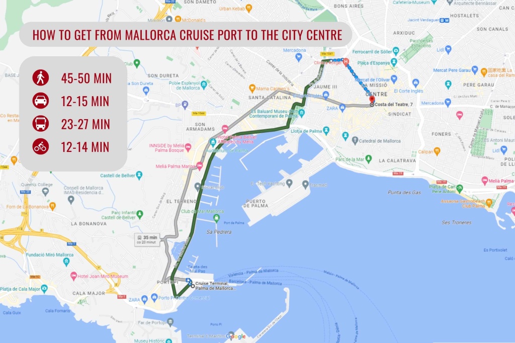 How to get from Mallorca Cruise Port to the city centre