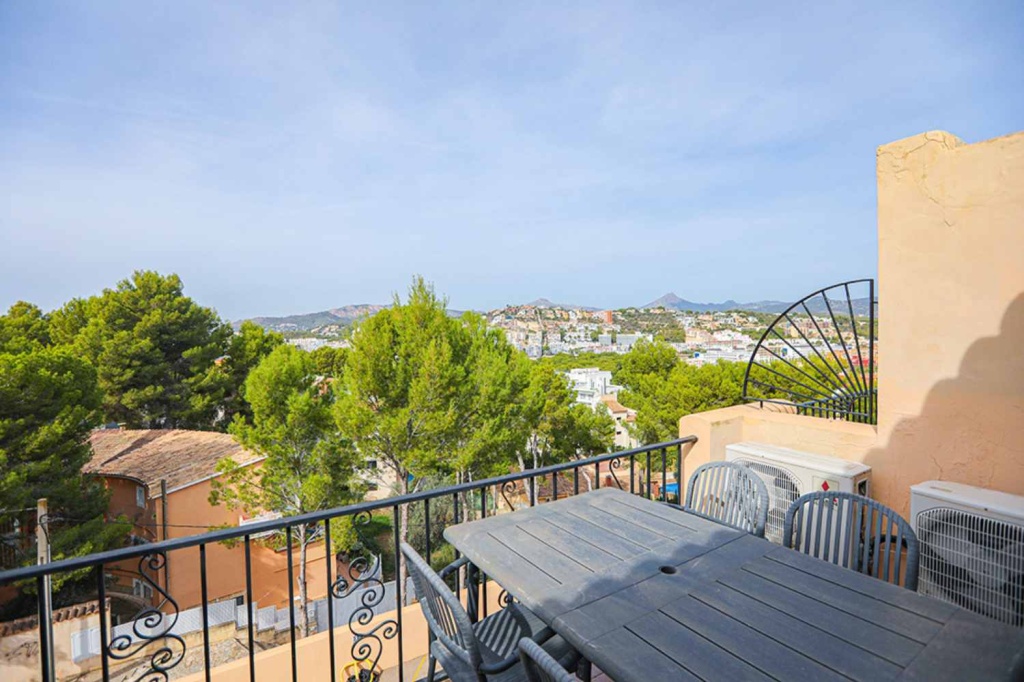 Scenic view of Santa Ponsa from the balcony of the apartment in the Kings Park residence