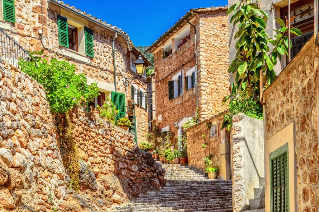 Fornalutx, a charming majorcian village in valley of Soler