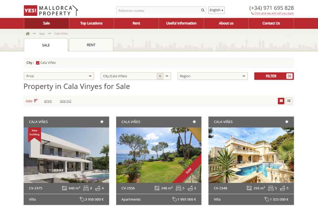 property prices in Cala Viñes