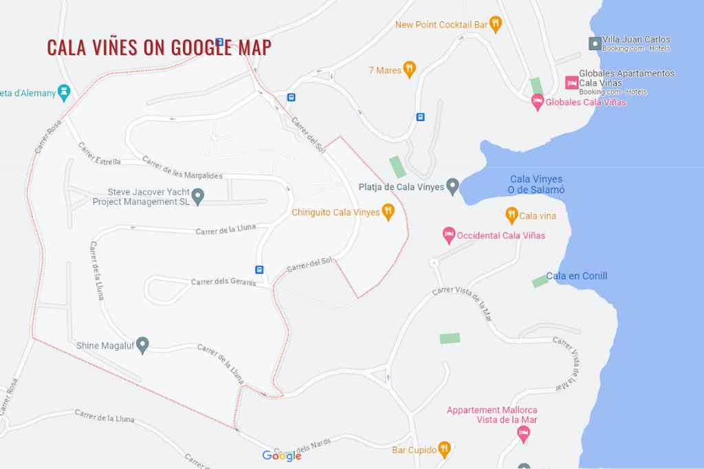 Cala Viñes on Google map