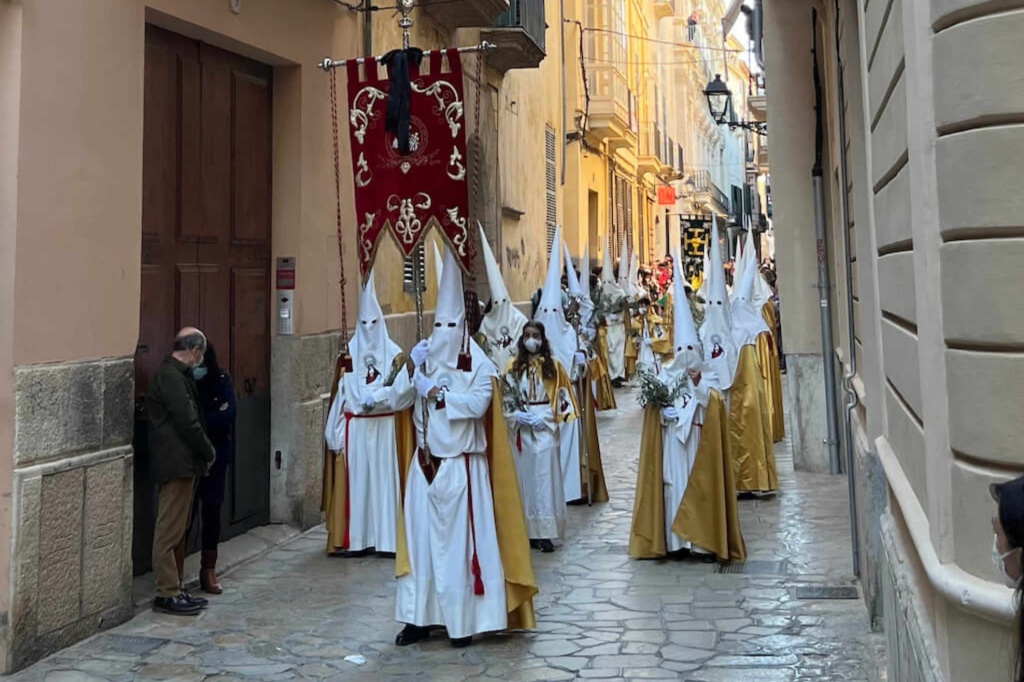 Easter procession in the old town of Palma, Mallorca