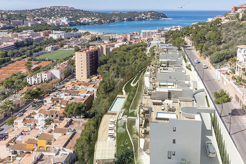New apartment with garden and panoramic views in Santa Ponsa