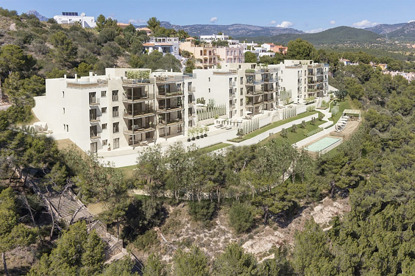 New apartment with garden and panoramic view in Santa Ponsa