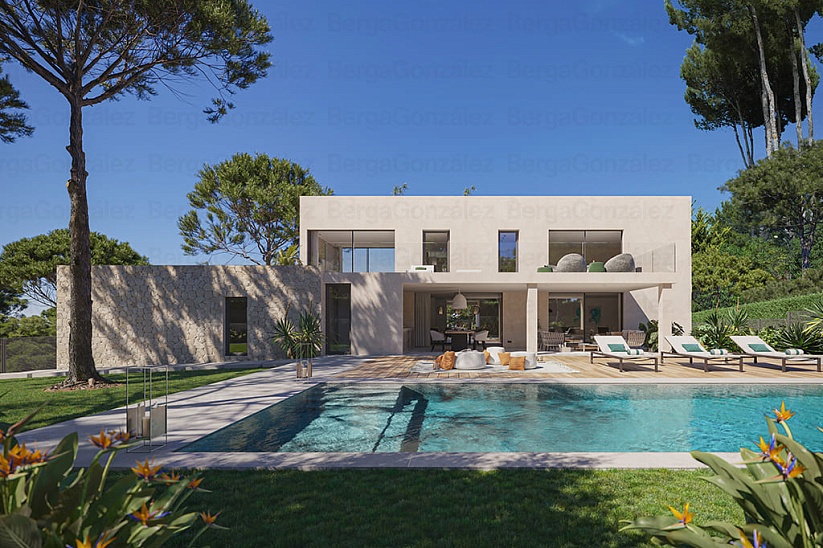 New modern villa under construction in Santa Ponsa