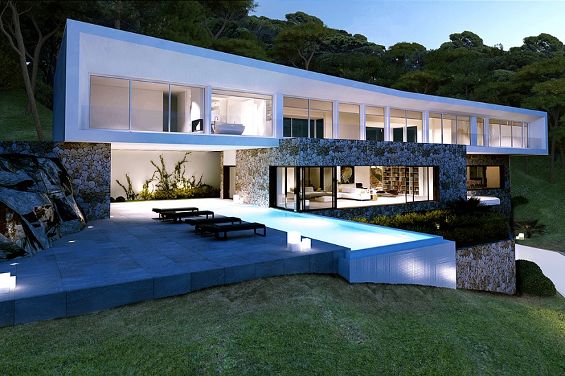 Fantastic villa with partial sea views under construction in Sol de Mallorca