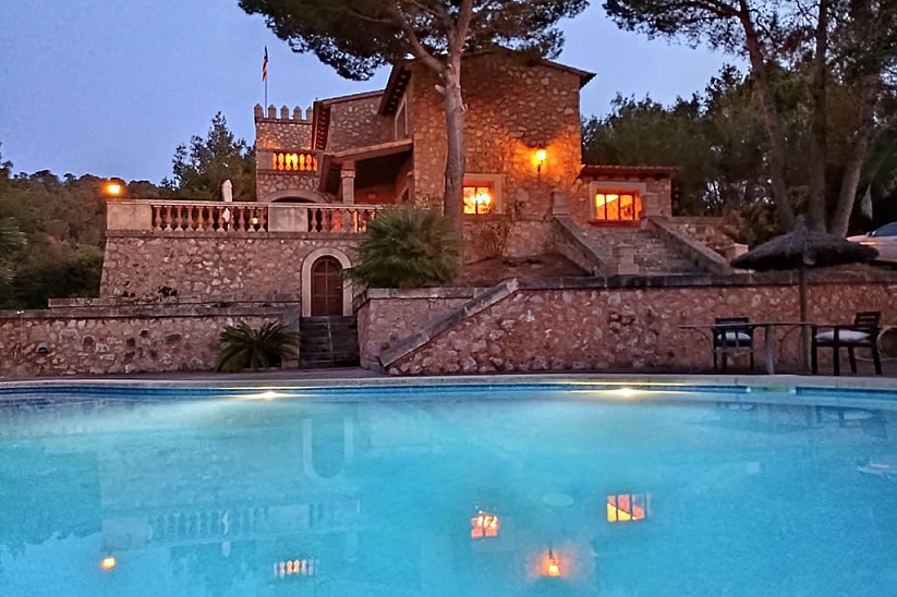 Classic traditional style castle overlooking the sea in Son Servera