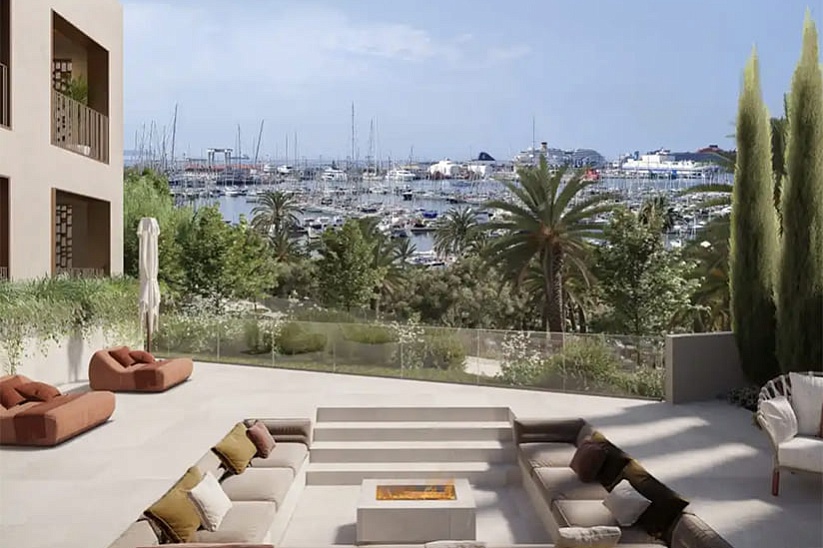 New duplex penthouse with stunning harbor views in a unique newly built complex in Es Jonquet