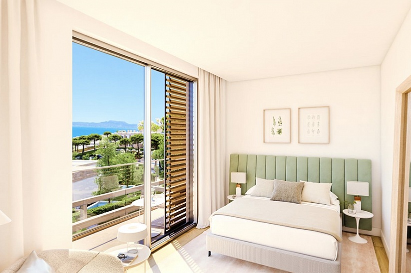 New modern townhouses and villas under construction near the beach in Cala Vinyes