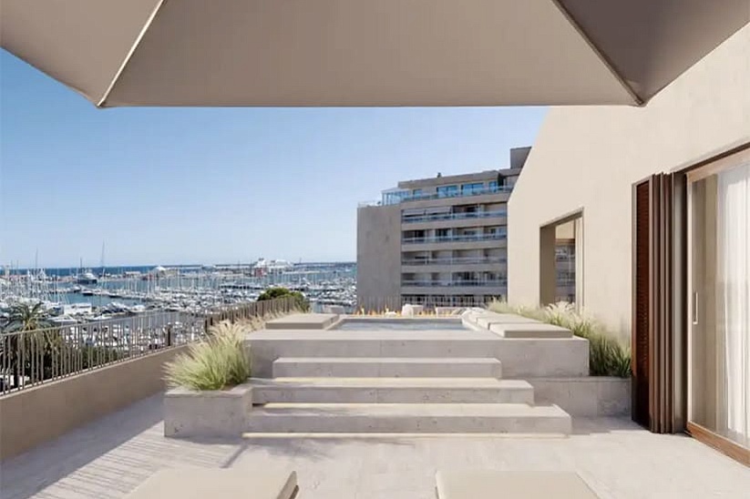 Modern newly built apartment in the harbor of Palma