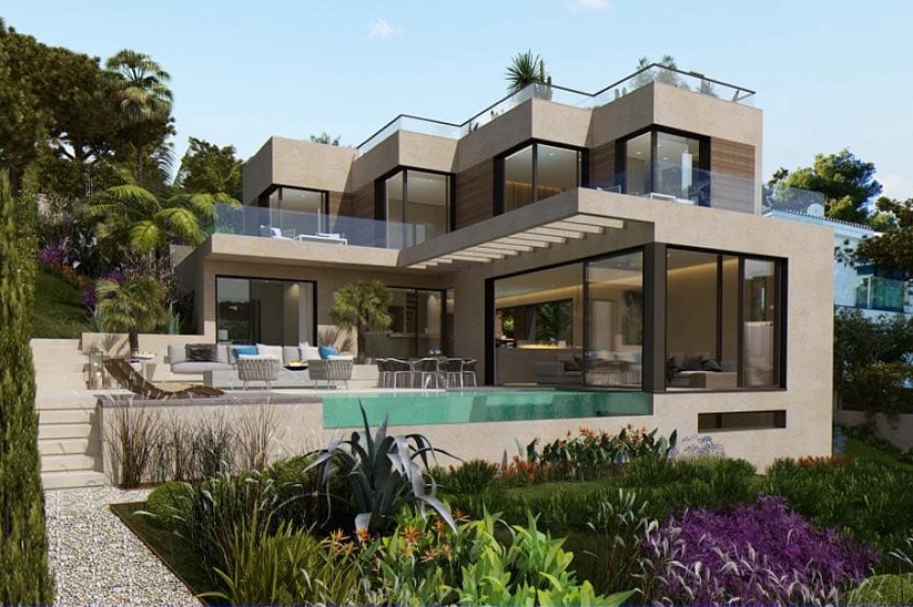 New modern villa with partial sea views in Costa den Blanes