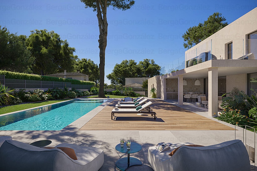 New modern villa under construction in Santa Ponsa