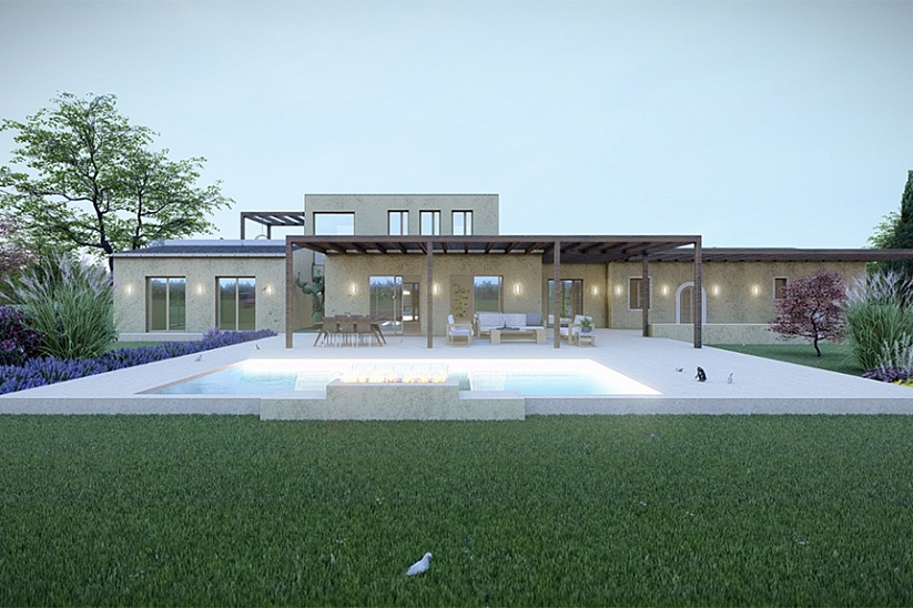 Luxurious modern villa under construction in Campos